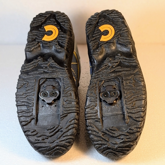 NWOB Cannondale Mountain Bike Shoes Womens 9.5 US Blue/Gold Comfortable Clipless - Picture 8 of 9
